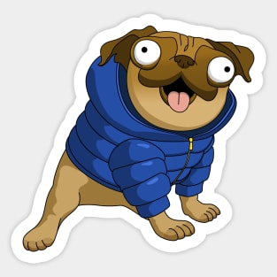 Rufus the Puffer Pug Sticker